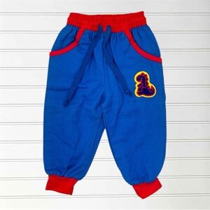 RARE 🇺🇸 VINTAGE 80s OSHKOSH NWOT Colorblock Dinosaur Appliqué Elastic Joggers
